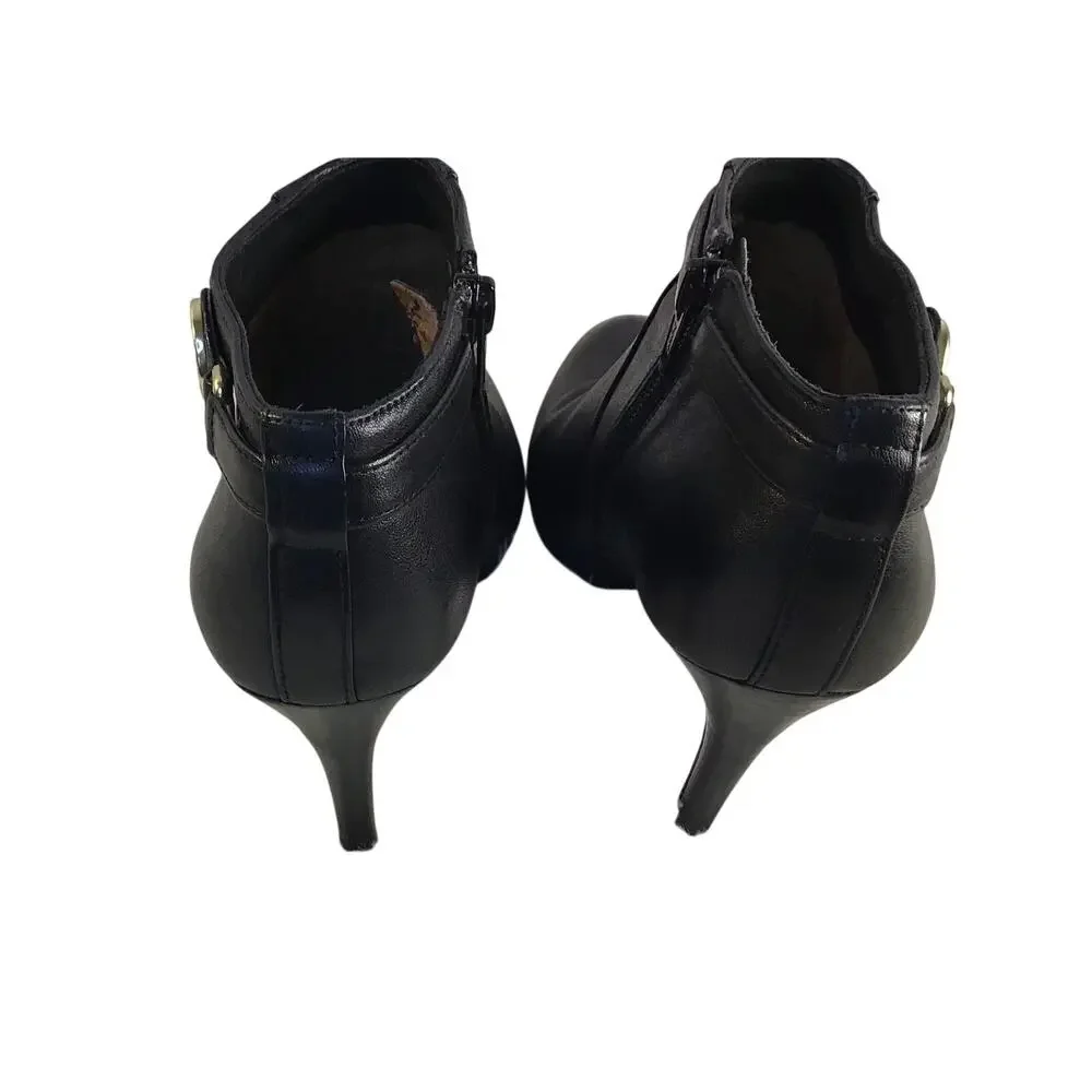 Coach Salene Cow Safari Leather Heeled  Booties Women’s SZ 6B
